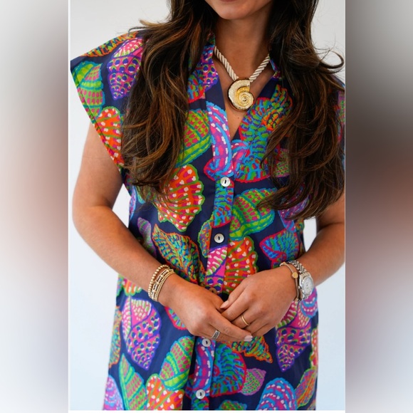 THML Dresses & Skirts - THML Navy Seashell Dress Sz. M